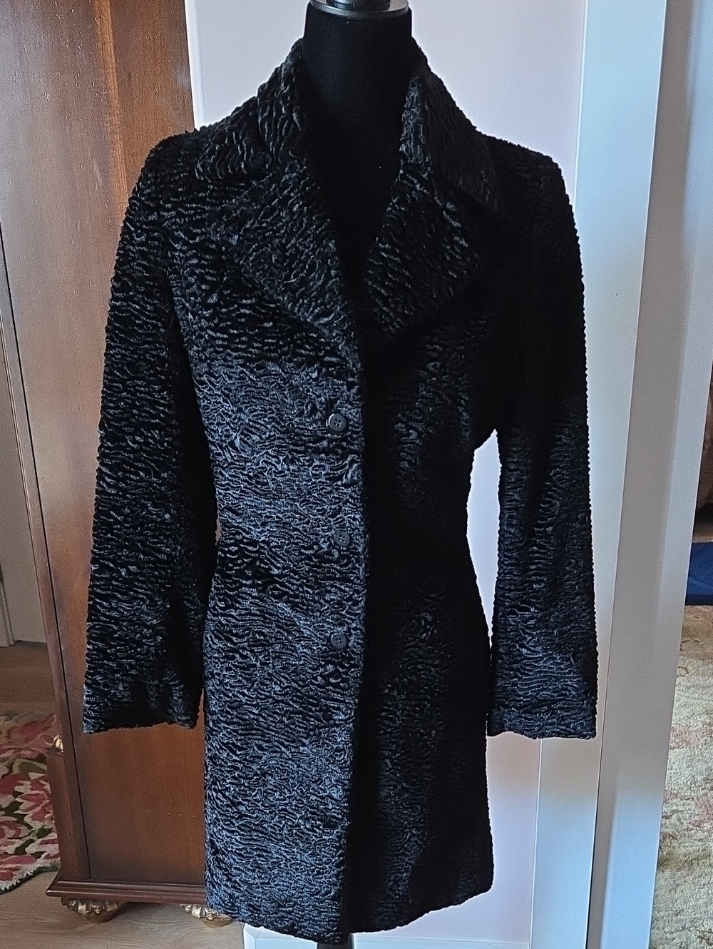 Arden B Black Women's Faux Fur Long Coat - Classic Winter Jacket Small